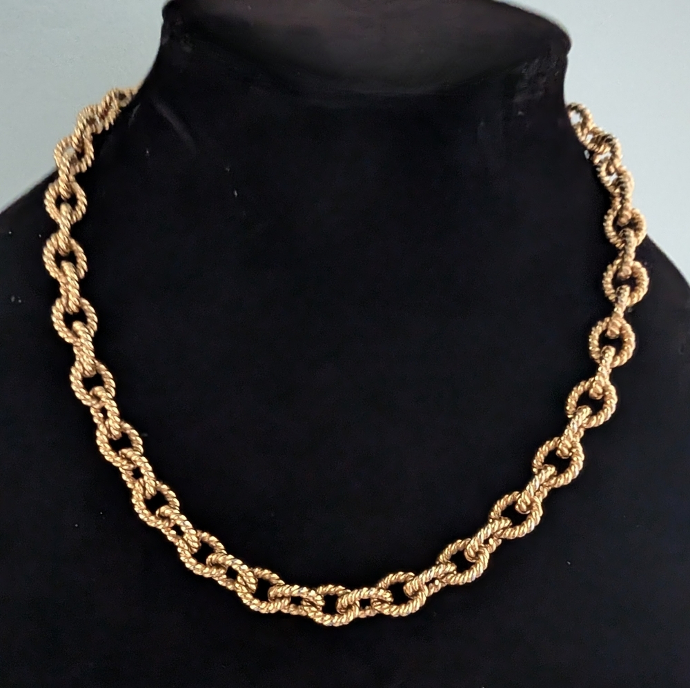 Vintage Sarah Coventry Fancy Gold Chain Necklace